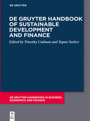 cover image of De Gruyter Handbook of Sustainable Development and Finance